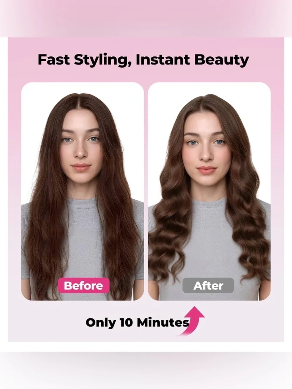 Farery 32mm Bubble Curling Wand Ceramic 5 Temp Dual Voltage NWT